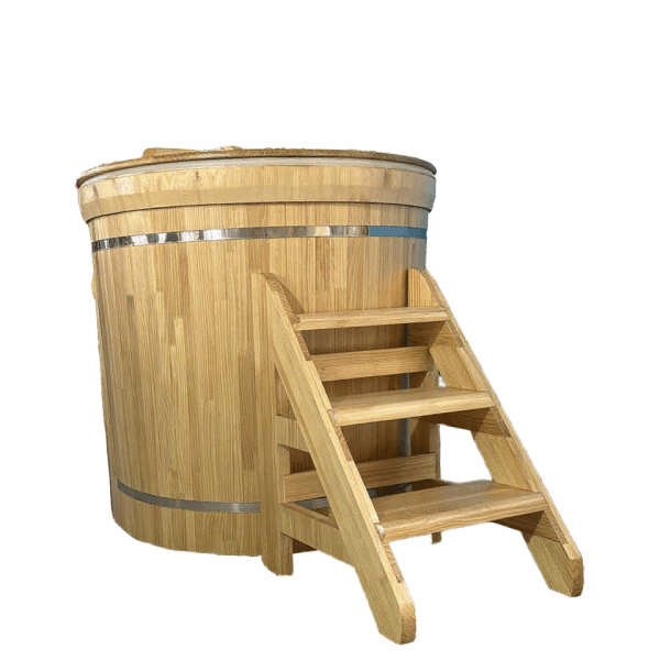 modern-spa-tub-traditional-wood-ice-bath-barrel-indoor-outdoor-wellness-fitness-cold-plunge-soaking-steps