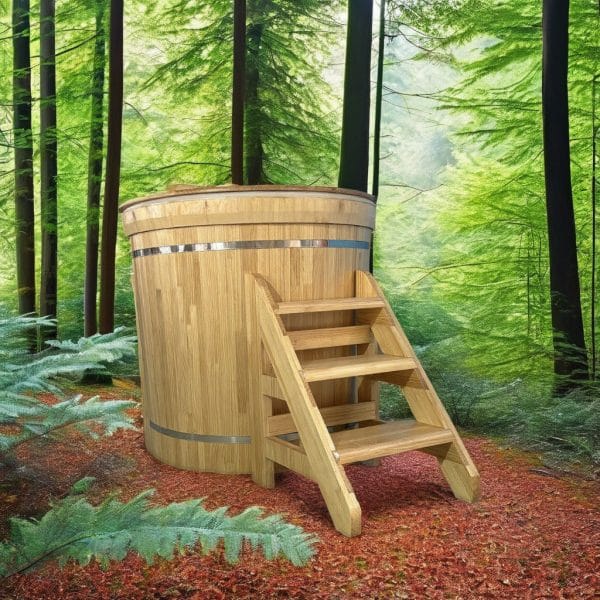 modern-spa-tub-traditional-wood-ice-bath-barrel-indoor-outdoor-wellness-fitness-cold-plunge-soaking-steps