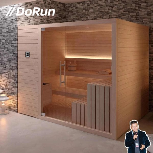 Indoor Sauna High-Quality Custom Square Far Infrared Steam Solid Wood Design Villa 2 Person Sauna - Image 6