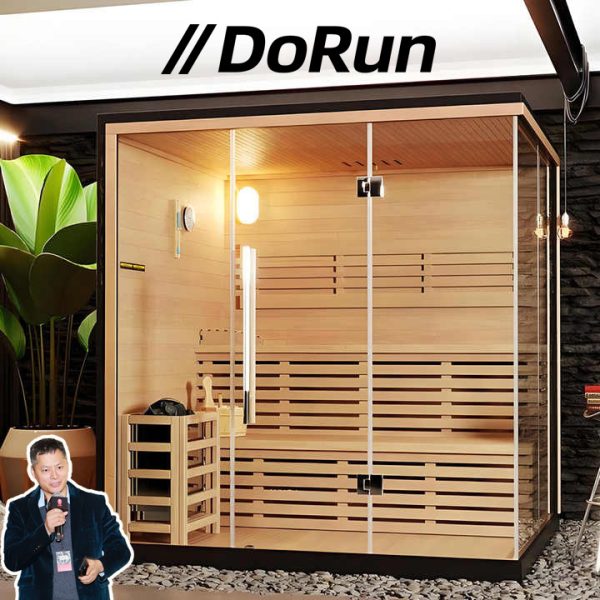 Luxury 5-Person Infrared Sauna Hemlock, Bluetooth Audio LED Lighting - Image 7