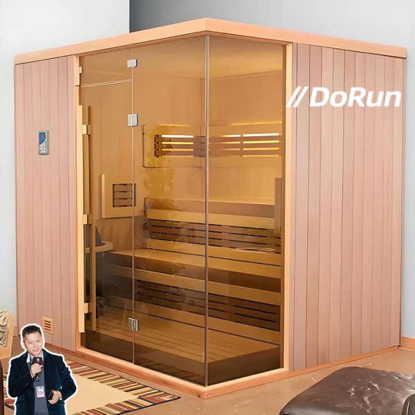 Luxury 5-Person Infrared Sauna Hemlock, Bluetooth Audio LED Lighting - Image 10