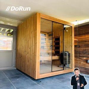 High Quality Indoor Custom Square Far Infrared Steam Sauna Solid Wood