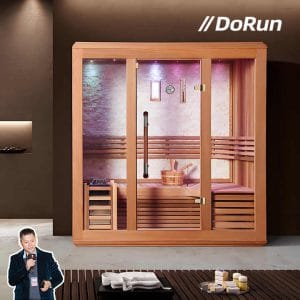 Luxury 5-Person Infrared Sauna Hemlock, Bluetooth Audio LED Lighting