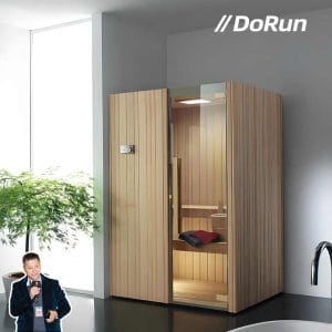 High Quality Indoor Custom Solid Wood Square Far Infrared 2-Person Garden Sauna