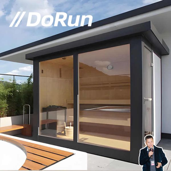 Custom Fashion Canadian Hemlock Outdoor Side Door Smart Square Sauna Room With Wood Stove - Image 3