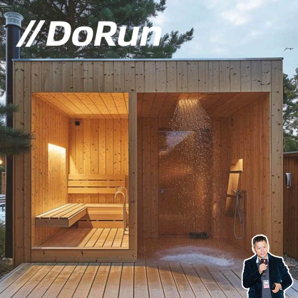 Custom Fashion Canadian Hemlock Outdoor Side Door Smart Square Sauna Room With Wood Stove - Image 2