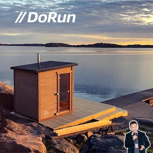 Custom Fashion Canadian Hemlock Outdoor Side Door Smart Square Sauna Room With Wood Stove - Image 7